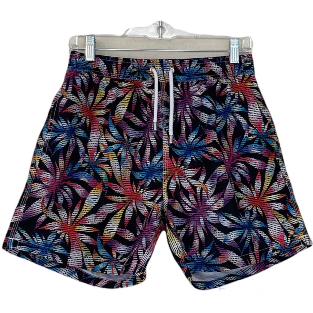 Bertigo Multicolored Palm Print Swim Shorts Size Large